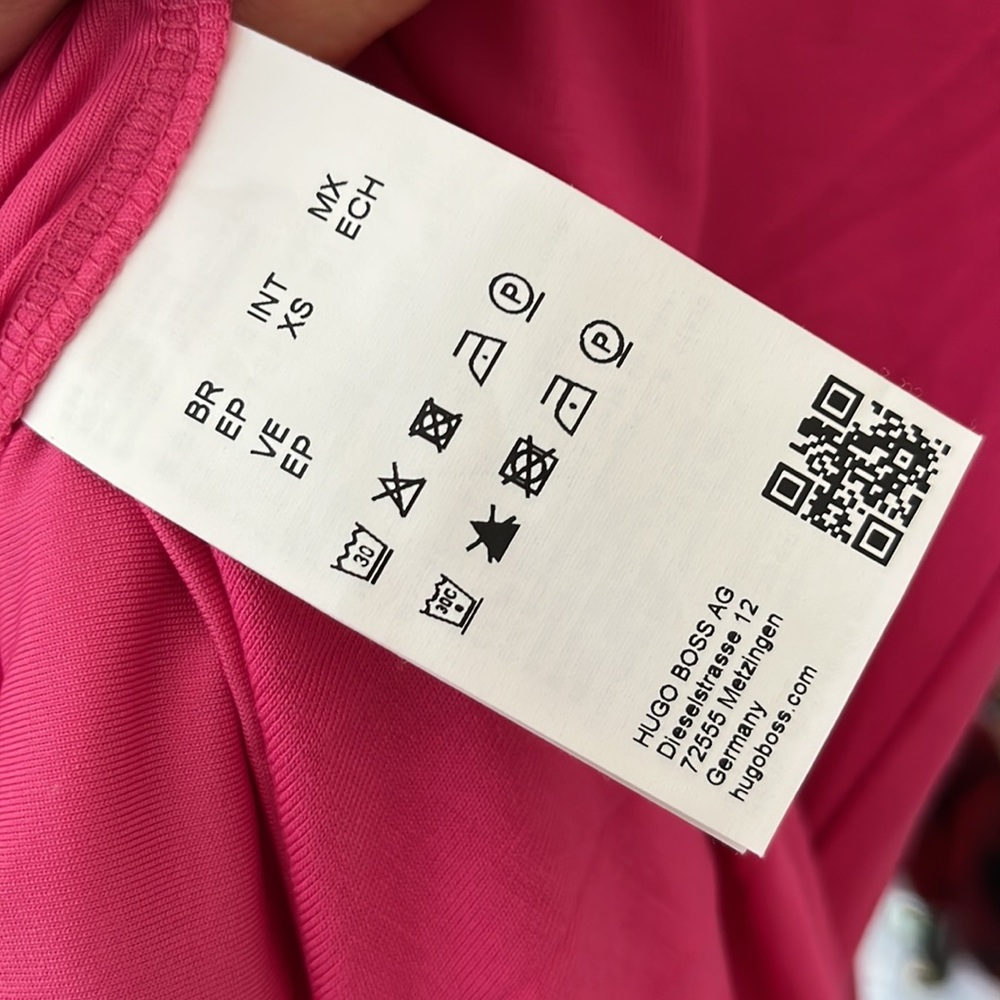 BOSS Hugo Boss Pink Fitted Maxi Dress NWT Size XS - Picture 7 of 9